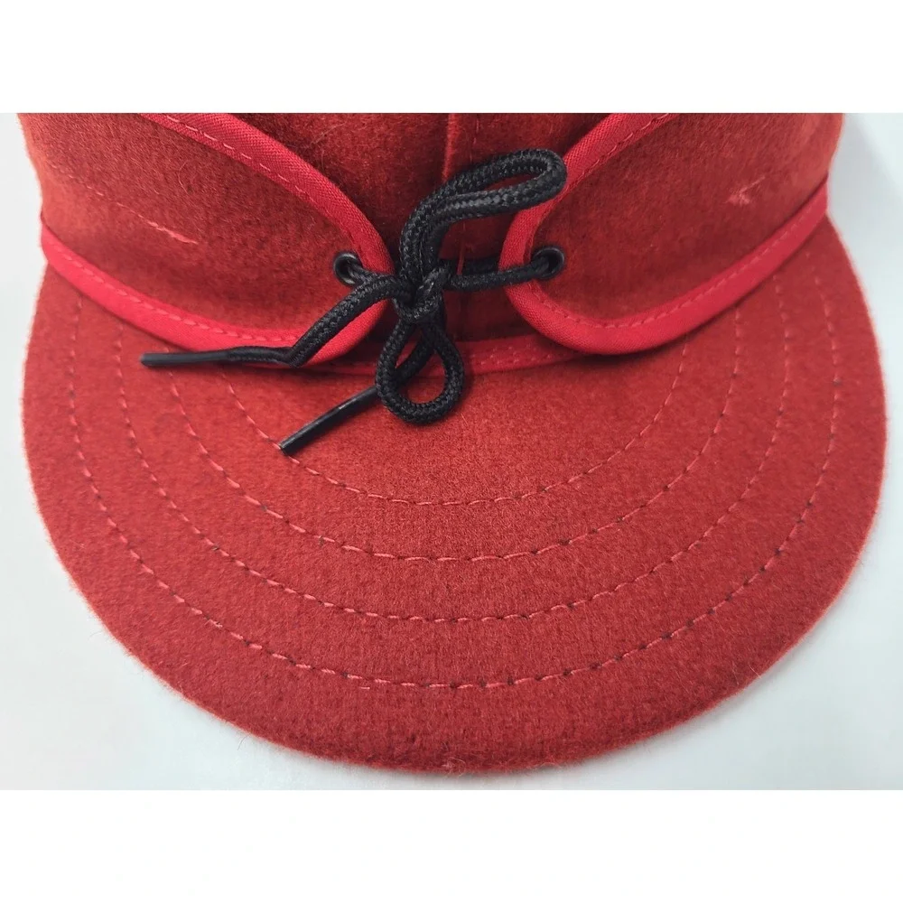 Stormy Kromer Fitted 6 5/8 Hat Cap Wool Blend Hunt Youth Men Women‎ Made USA Red